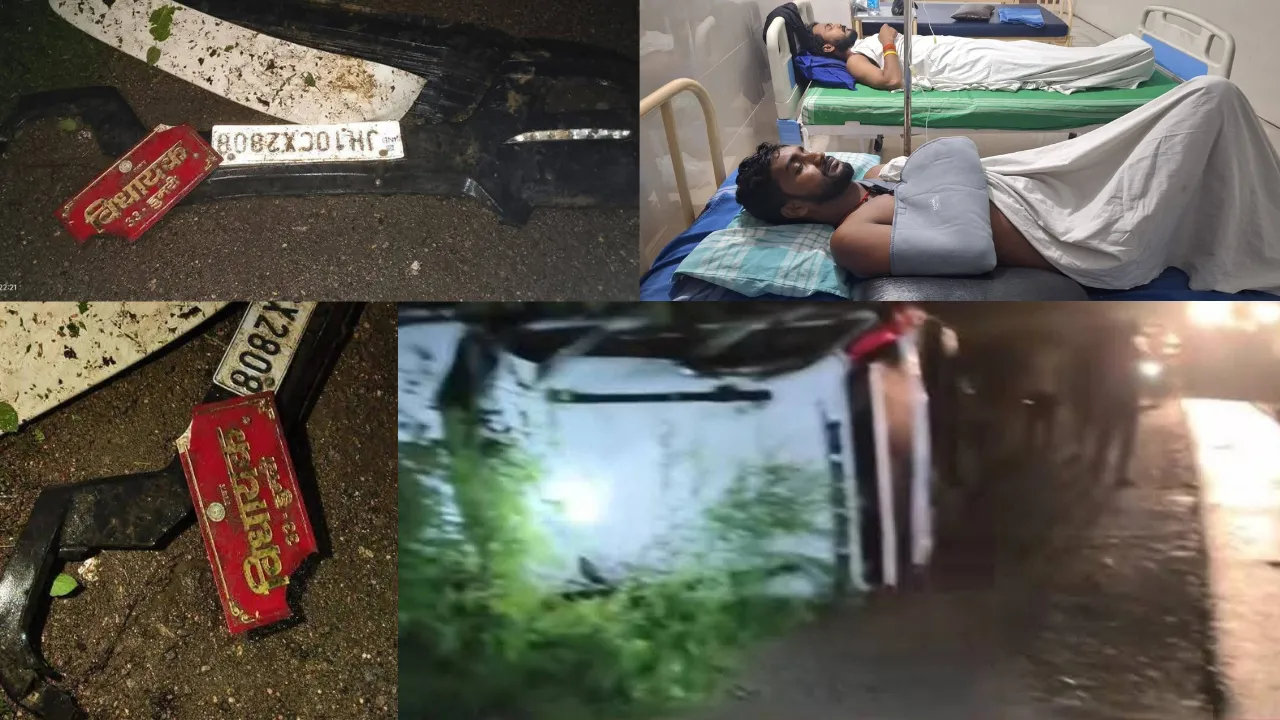 जयराम महतो की स्कॉट गाड़ी हुई दुर्घटनाग्रस्त