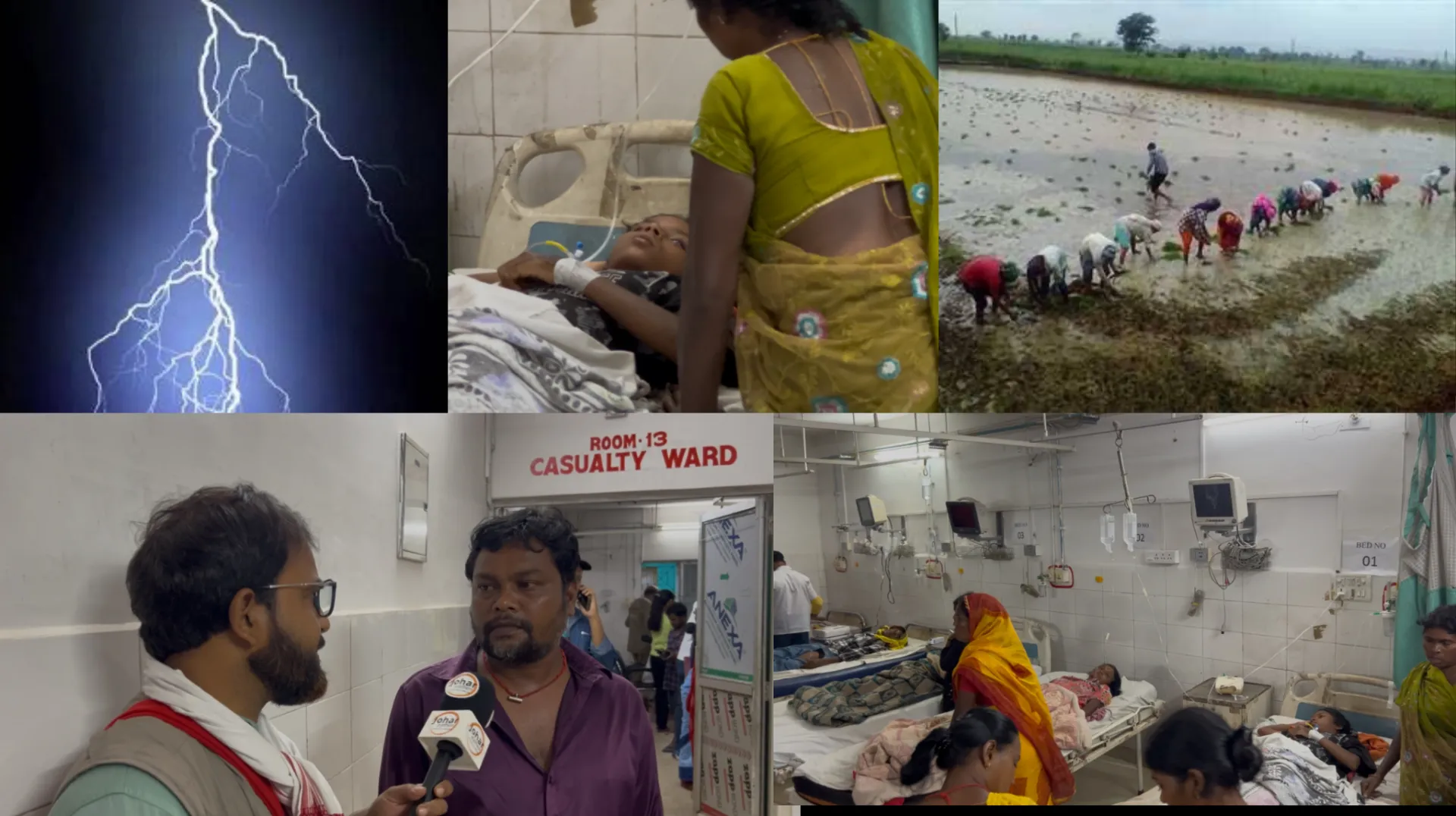 हज़ारीबाग़ में एक साथ रोपा कर रही 5 महिलाओं पर गिरी बीजली